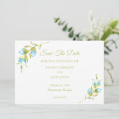 ブルーローズのブーケ ウェディング セーブ・ザ・デート 招待状 (スタンド正面)