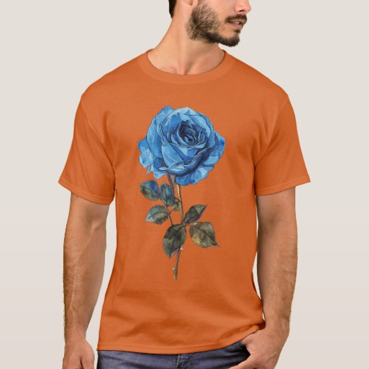 ブルーローズの花束 199本のアンティークなデザイン Tシャツ (正面)