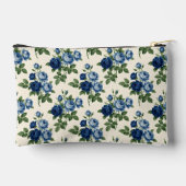 ブルーローズの花柄 アクセサリーポーチ (裏面)
