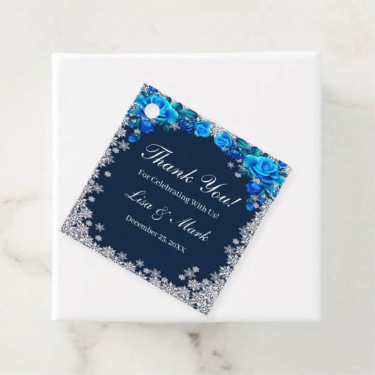 ブルーローズの雪の結晶クリスマス フェイバータグ (インサイチュ)