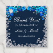 ブルーローズの雪の結晶クリスマス フェイバータグ (正面)