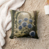 ブルーローズエレガンス - ロマンチックな花のホームアクセント クッション (ブランケット)