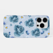 ブルーローズセレニティ フラワーiPhoneケース iPhoneケース (裏面横)