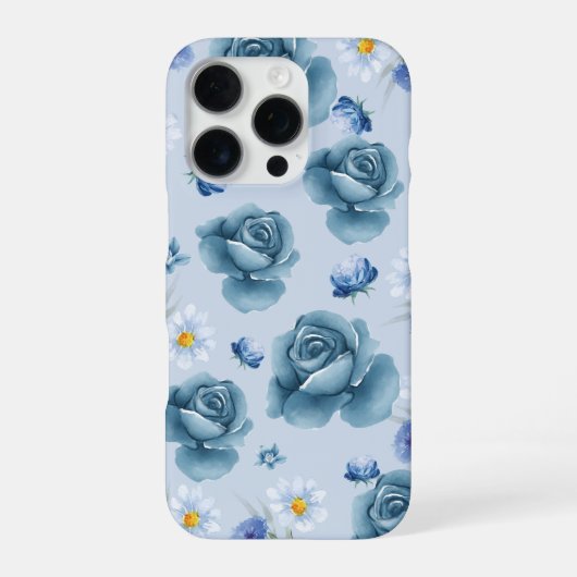 ブルーローズセレニティ フラワーiPhoneケース iPhoneケース (裏面)