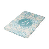 ブルーローズブーケガーデンフローラルパターン バスマット (アングル)