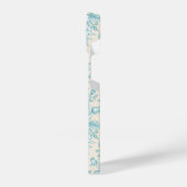 ブルーローズブーケガーデンフローラルパターン iPhoneケース (左側面)