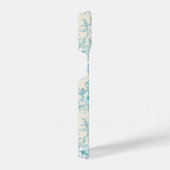 ブルーローズブーケガーデンフローラルパターン iPhoneケース (右側面)