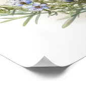 ブルーローズマリーフラワーズアートプリントポスター ポスター (角)