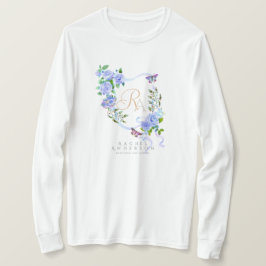 ブルーローズリボンチックモノグラム Tシャツ