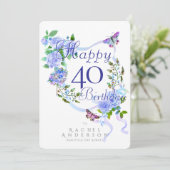 ブルーローズリボン 40歳の誕生日 シーズンカード (スタンド正面)