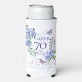 ブルーローズリボン 70歳の誕生日クーラー スリム缶クーラー (Seltzer正面)