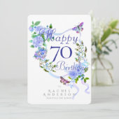 ブルーローズリボン 70歳の誕生日 シーズンカード (スタンド正面)