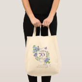 ブルーローズリボン 70歳の誕生日 トートバッグ (正面(商品))