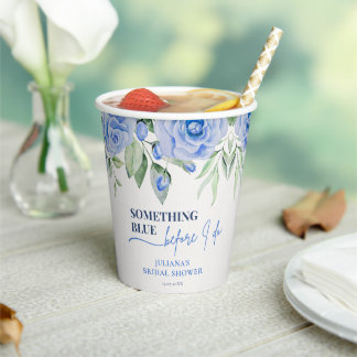 ブルーローズ水彩 Something Blue Before I Do 紙コップ