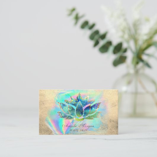 ブルーロータスエレガントフラワーホログラフィー株式会社 名刺 (スタンド正面)