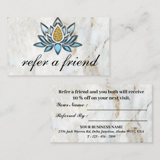 ブルーロータスエレガントマーブル  紹介カード (正面/裏面)