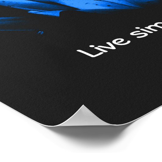 ブルーロータスシンプル感動的引用文 ポスター (角)