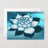 ブルーロータススピリチュアル素晴らしフローラアート ポストカード (正面/裏面)