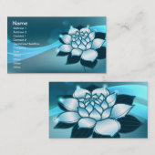 ブルーロータススピリチュアル素晴らしフローラアート 名刺 (正面/裏面)