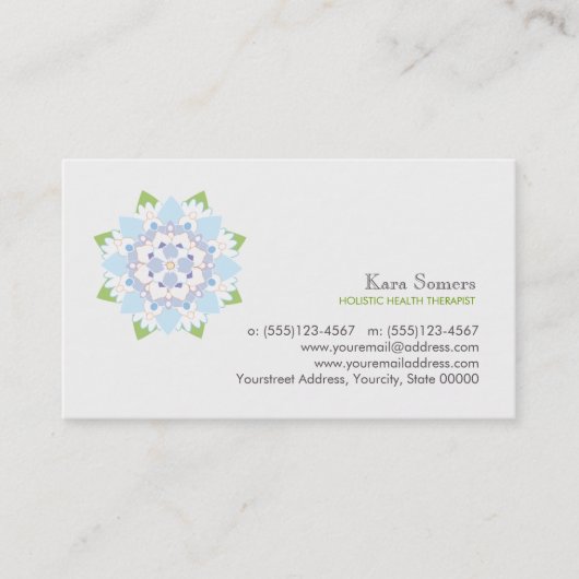 ブルーロータスナチュラルヘルスヒーラービジネスカード 名刺 (正面)