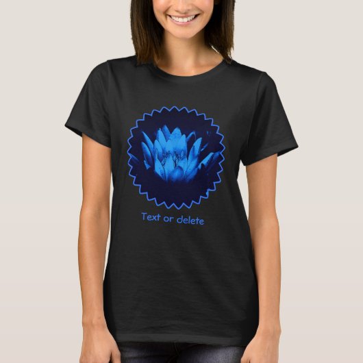 ブルーロータスフラワーのオーダーメイド Tシャツ (正面)