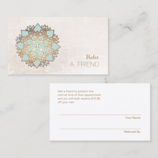 ブルーロータスフラワーサロン&スパフレンドホワイトを参照 紹介カード (正面/裏面)