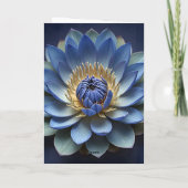 ブルーロータスフラワースピリチュアル禅美術パーソナライズされた ノートカード (裏面)
