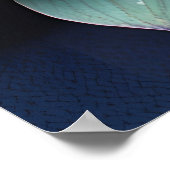 ブルーロータスフラワースピリチュアル ポスター (角)