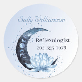 ブルーロータスフラワームーンビジネスプロモーション ラウンドシール
