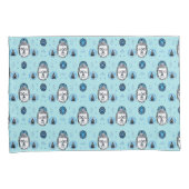 ブルーロータスブッダ枕カバー、標準サイズ 枕カバー (正面右)