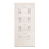 ブルーロータスヘルス&ウェルネス価格表メニュー ラックカード (裏面)