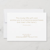 ブルーロータスマンダラサロンとスパギフト証明書 (裏面)