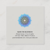 ブルーロータスマンダラヨガインストラクターホリスティック スクエア名刺 (裏面)