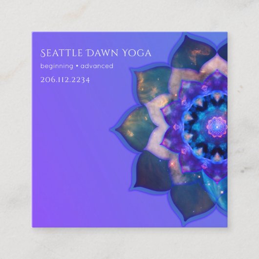 ブルーロータスマンダラ スクエア名刺 (正面)