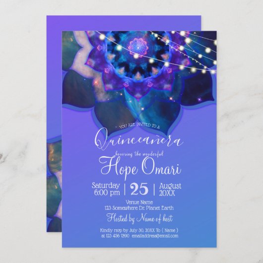 ブルーロータスマンダラ 招待状 (正面/裏面)