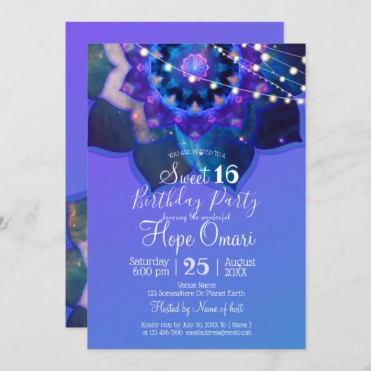 ブルーロータスマンダラ 招待状 (正面/裏面)