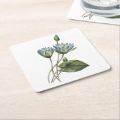 ブルーロータス(ニンフェアケルーレア) by Redoune スクエアペーパーコースター (アングル)