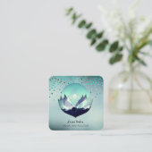 ブルーロータムーンメディテーションホリスティックヨガシー スクエア名刺 (スタンド正面)