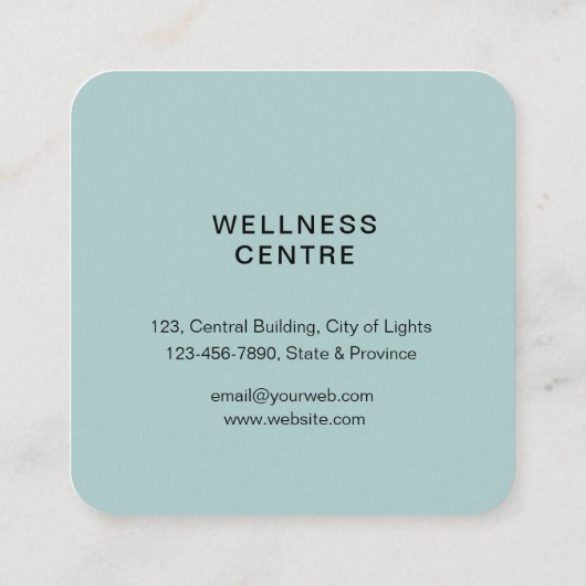 ブルーロータムーンメディテーションホリスティックヨガシー スクエア名刺 (裏面)