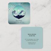 ブルーロータムーンメディテーションホリスティックヨガシー スクエア名刺 (正面/裏面)