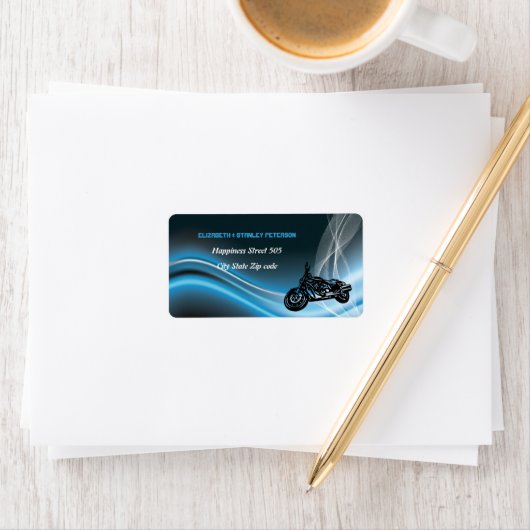 ブルーロードバイクもしくは自転車に乗る人結婚住所 シール (インサイチュ)