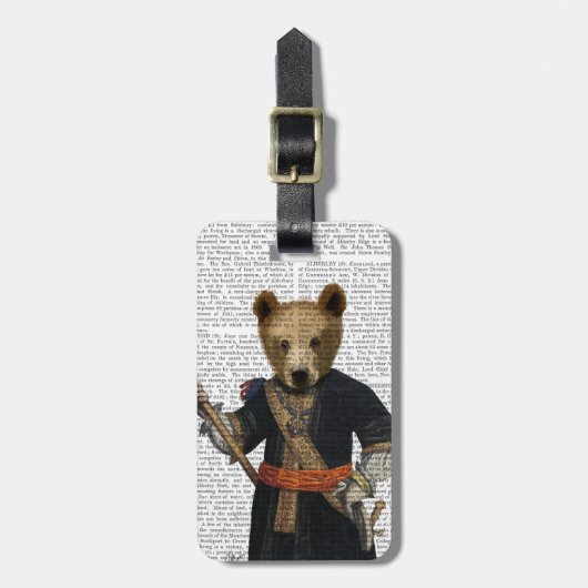 ブルーローブのクマ2 ラゲッジタグ (正面縦)