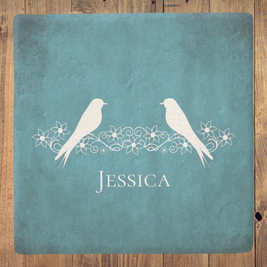 ブルーローブバードフローラつる植物ストーンコースター ストーンコースター