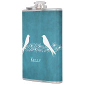 ブルーローブバードフローラつる植物パーソナライズされたフラスコ フラスク (左)