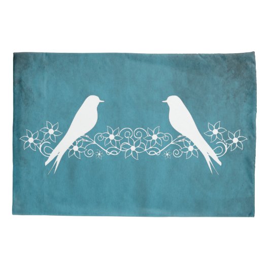 ブルーローブバードフローラつる植物ピラロケース 枕カバー (裏面)