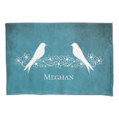 ブルーローブバードフローラつる植物ピラロケース 枕カバー (正面)