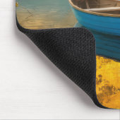 ブルーローボートオンゴールデンレイク マウスパッド (コーナー)