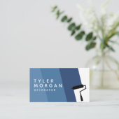 ブルーローラストライプーQRコードデコレータ 名刺 (スタンド正面)