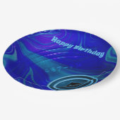 ブルーローンボウル、誕生日紙プレート ペーパープレート (アングル)