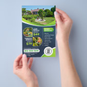 ブルーローン気に造園トリミング草刈りサービス チラシ (ハンドル)